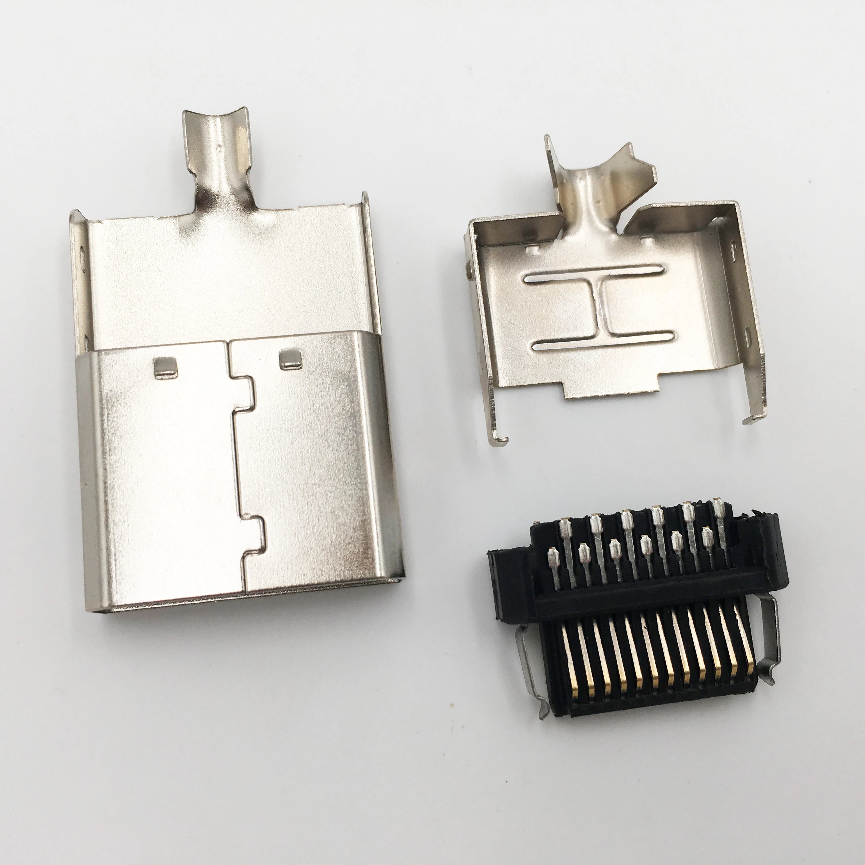100sets For XBOX AV Cable 24Pin Plug Connector Replacement Shell Accessories 4 in 1 Board to Board With Metal Cover Rubber Core