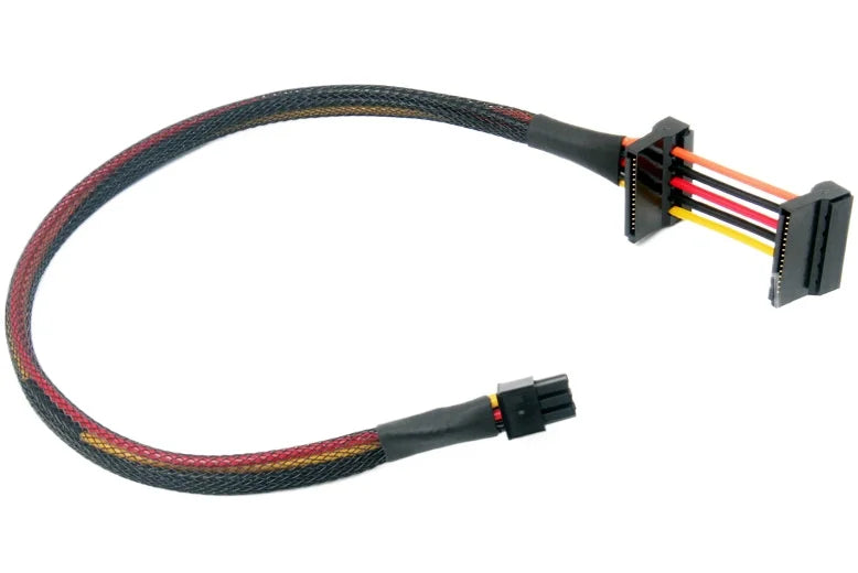 100PCS 18AWG 40CM Dual SATA To 6Pin Power Supply Cable For DELL Vostro 3650 3653 V3668/ 3268 3660 3250 Sata Hard Disk Power Cord