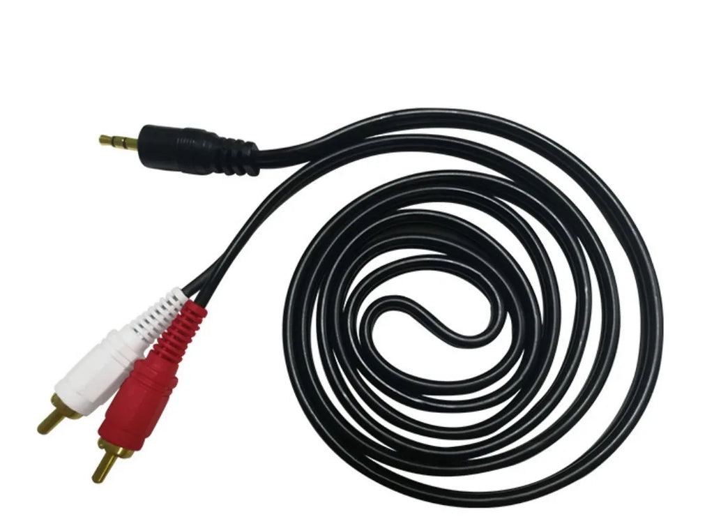 1.5m and 3.5mm recording cable for 2*RCA, recording cable for mobile and computer, auxiliary cable for speaker, TV and radio (100 units)