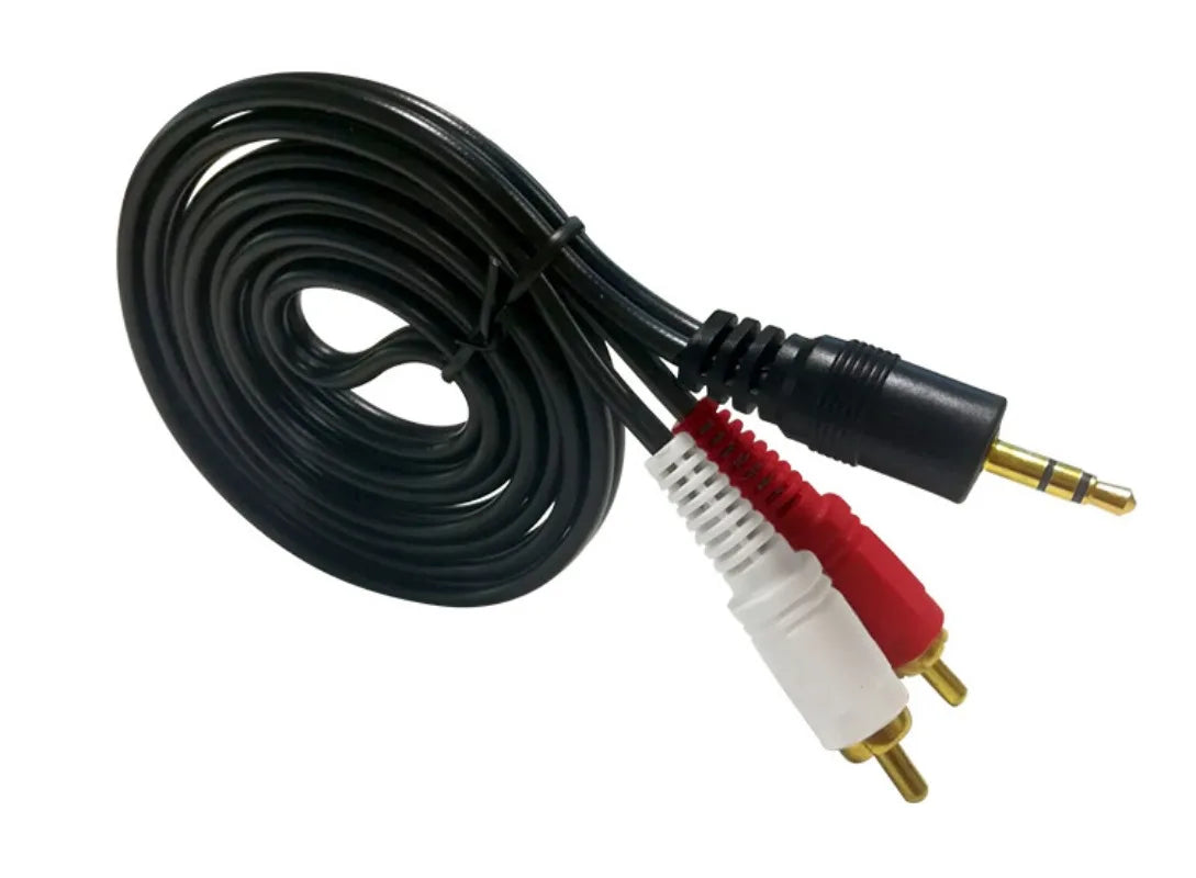 1.5m and 3.5mm recording cable for 2*RCA, recording cable for mobile and computer, auxiliary cable for speaker, TV and radio (100 units)