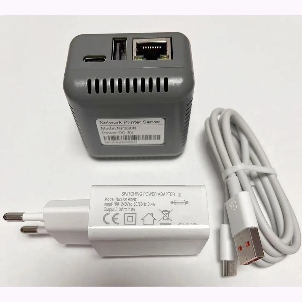 NP330 Printer Server LAN Net-work Bluetooth WIFI Function 100 RJ45 Port USB 2.0 Universal Printer For Android ,Windows XP+