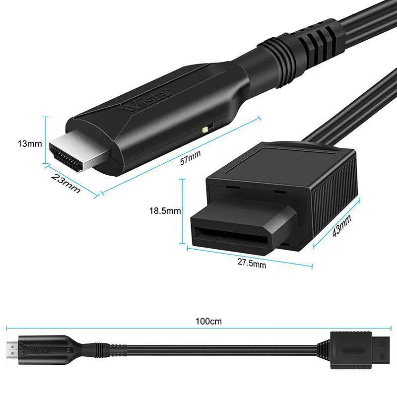 100pcs Wii to HDMI Game Consolas Converter Video Audio Adapter Cable HD Smart TV Monitor For Nintendo Switch 1M 720P/1080P