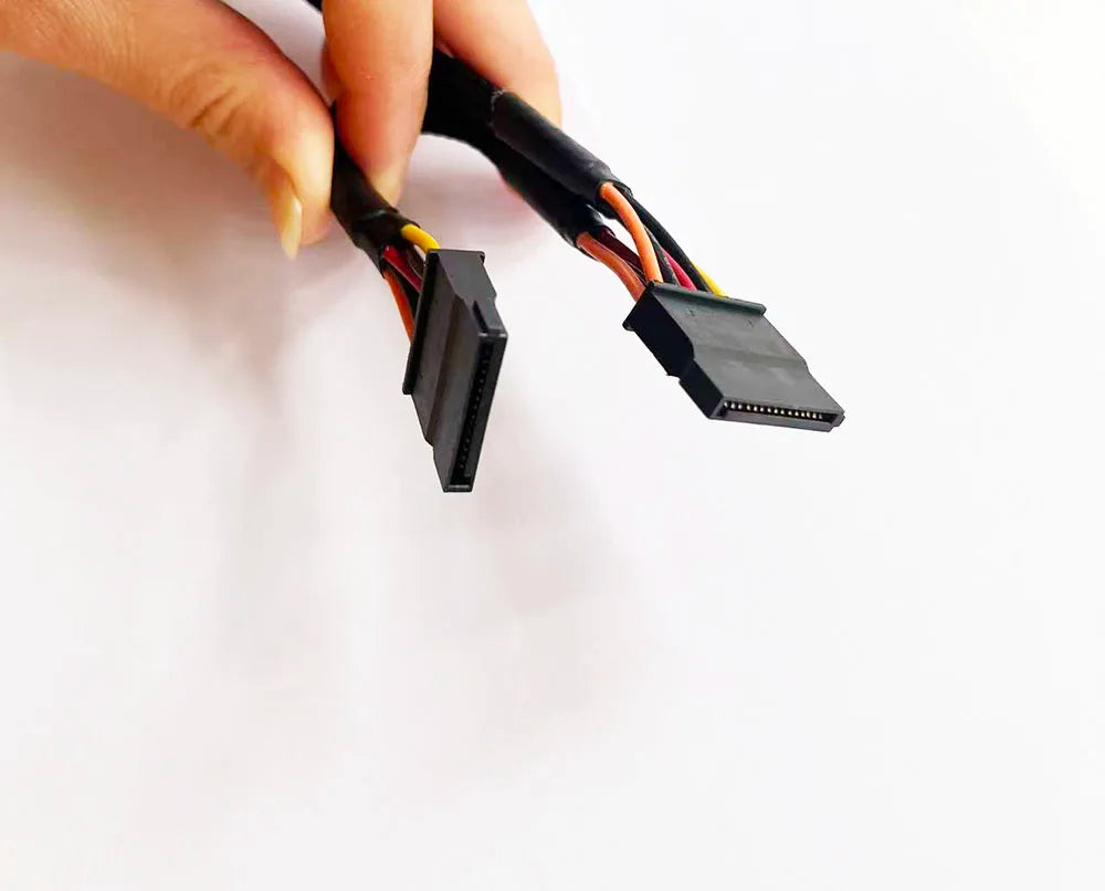 6P Power Cable for 2 * Sata 15 pins, 30cm + 15cm, 50 pieces, for Dell Pro Slim Desktop, model QCS1250, motherboard connecting cable