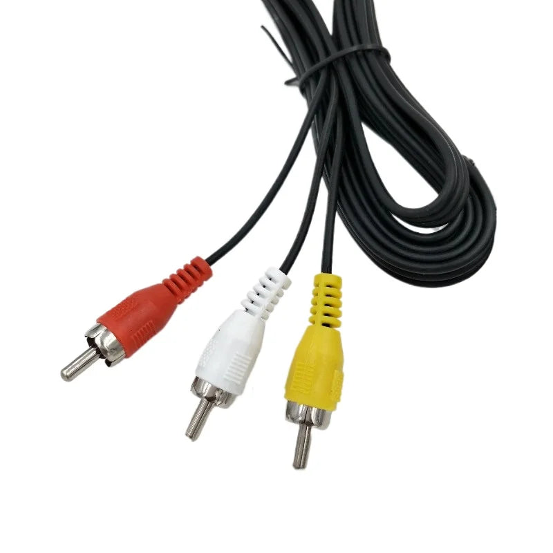 100PCS 1.8m AV Audio Cable for Sony PS2/PS3/PS1 Console AV Cables Game Composite 3 RCA Copper for PlayStation 1 2 3 Accessories