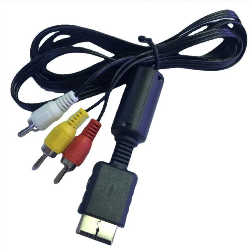100PCS 1.8m AV Audio Cable for Sony PS2/PS3/PS1 Console AV Cables Game Composite 3 RCA Copper for PlayStation 1 2 3 Accessories