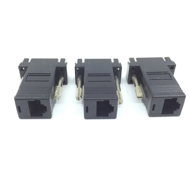 100pcs VGA MaleTo RJ45 Female LAN Connector Adapter VGA Three Rows Of 15-Pin To Network Cable Connector Plug For Cat5/6