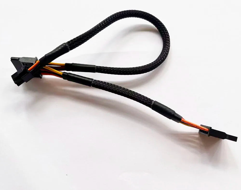 6P Power Cable for 2 * Sata 15 pins, 30cm + 15cm, 50 pieces, for Dell Pro Slim Desktop, model QCS1250, motherboard connecting cable