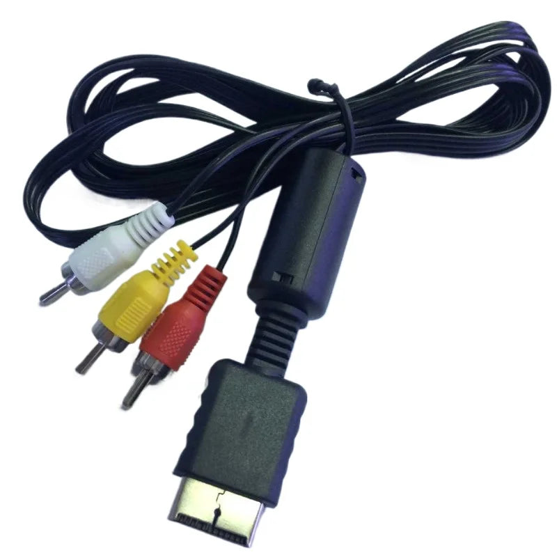 100PCS 1.8m AV Audio Cable for Sony PS2/PS3/PS1 Console AV Cables Game Composite 3 RCA Copper for PlayStation 1 2 3 Accessories