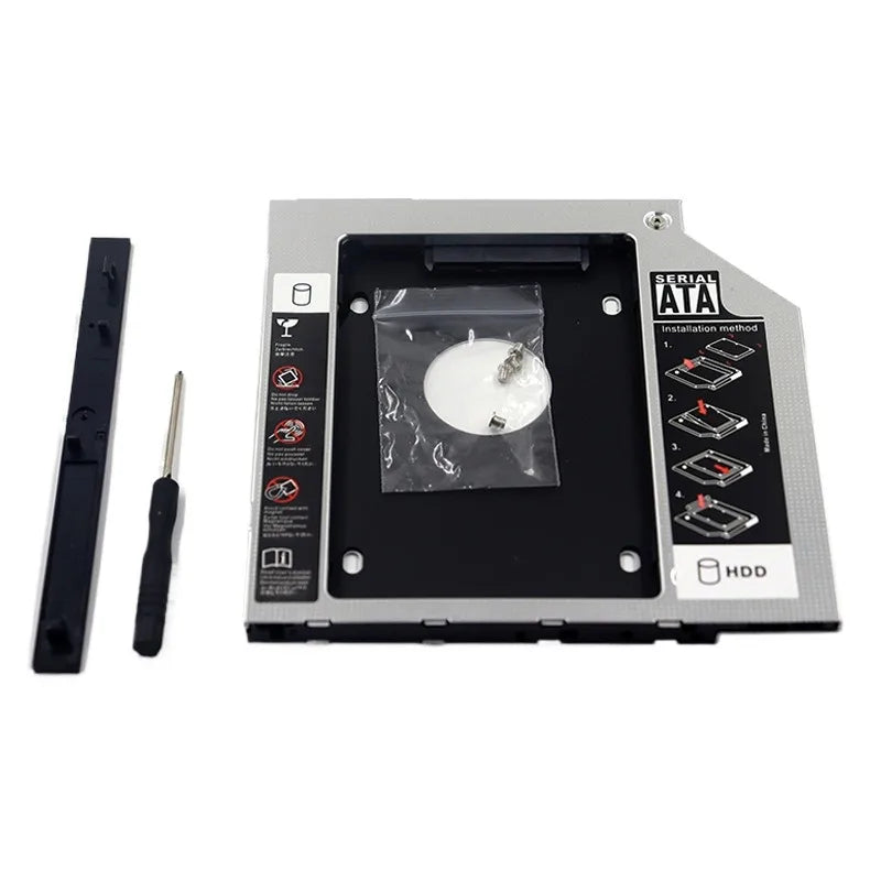 9.0 9.5 12.7mm HDD Caddy SATA 3.0 Solid State Drive Bracket Mount for 2.5'' SSD Adapter BracketsLaptop CD DVD-ROM Optibay 100pcs