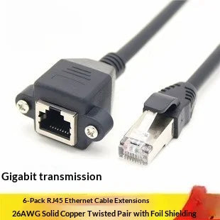 100 units Cat6 RJ45 Male Net Extension Cable for Female 30cm and 60cm with Panel Mount Screws