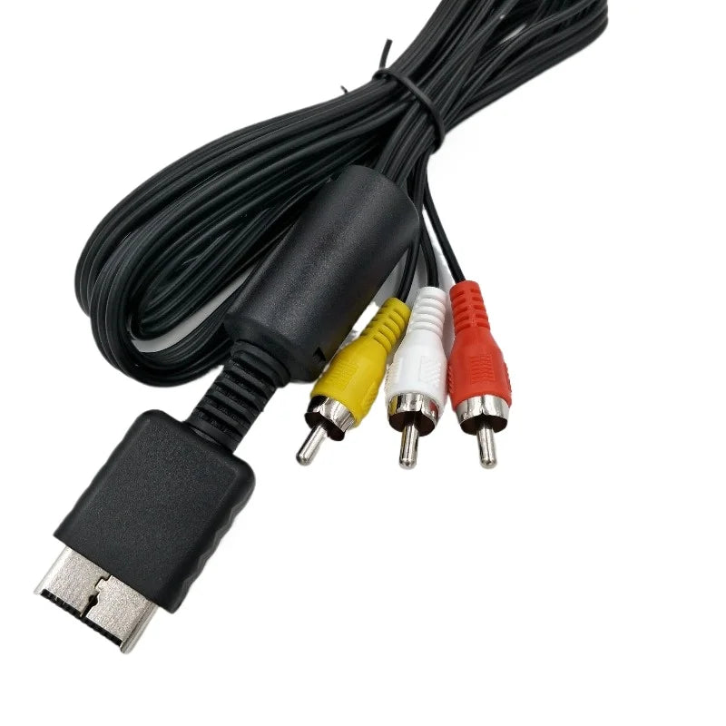 100PCS 1.8m AV Audio Cable for Sony PS2/PS3/PS1 Console AV Cables Game Composite 3 RCA Copper for PlayStation 1 2 3 Accessories