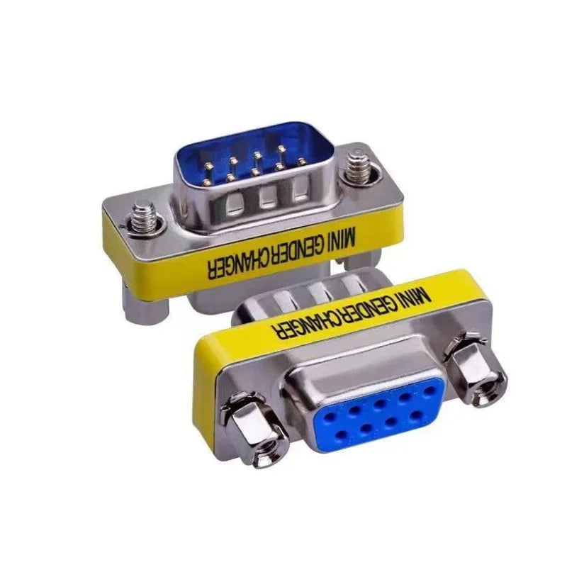 100PCS MINI DB9 9Pin Female//Male Gender Changer VGA DB9 To DB9 Plug Connector Adapter D-Sub RS232 Serial Plug Connector