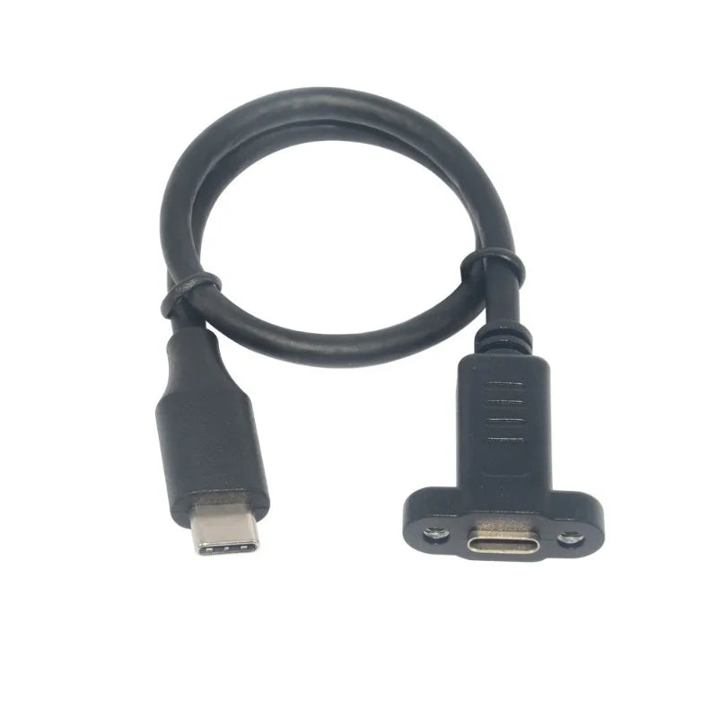 Extension Cable USB3.2 4K/60HZ Type-C Male for Female 30/50cm 20Gbps with Screws, Panel Mounting Cable Type-C for Nintendo PC (100 Parts)