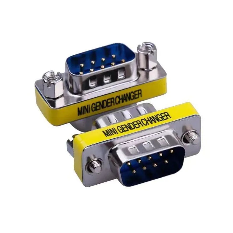 100PCS MINI DB9 9Pin Female//Male Gender Changer VGA DB9 To DB9 Plug Connector Adapter D-Sub RS232 Serial Plug Connector
