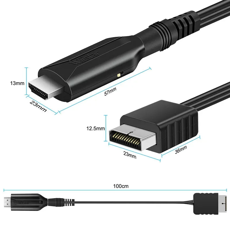 For ps1 ps2 for hdmi game console cable converter connect tv game consoles accessories 1m 720p/1080p hd video cables