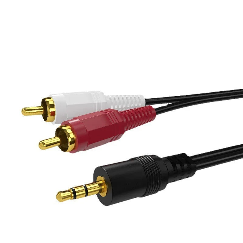 1.5m and 3.5mm recording cable for 2*RCA, recording cable for mobile and computer, auxiliary cable for speaker, TV and radio (100 units)