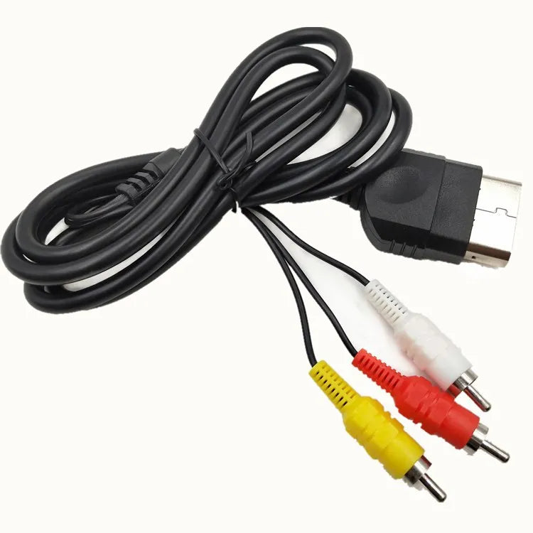 200pcs 1.8M 6FT Audio Video AV Adapter Cable For Xbox HD 24Pin XBOX AV Adapter Cord Gaming Console with 3 RCA Lead