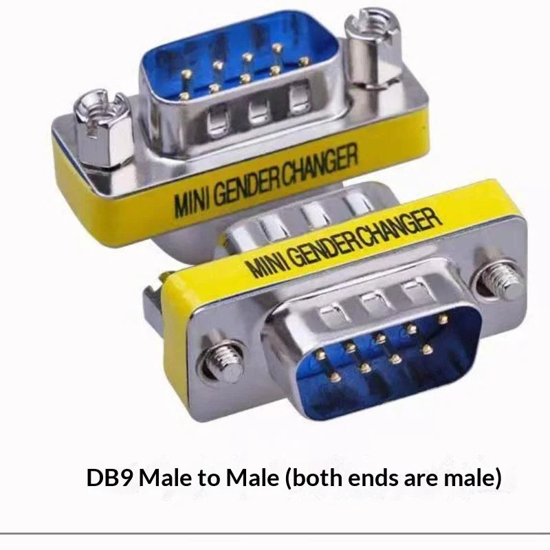 100PCS MINI DB9 9Pin Female//Male Gender Changer VGA DB9 To DB9 Plug Connector Adapter D-Sub RS232 Serial Plug Connector