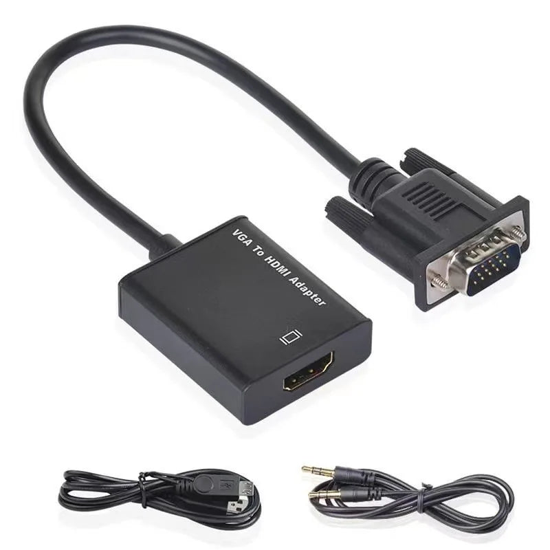 VGA Male To HDMI Female Converter Adapter 1080p with Audio Output VGA HD Cables for Laptop To HDTV Projector TV Monitor 100pcs